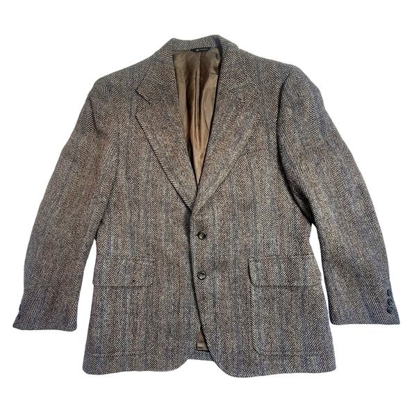 Harris Tweed Young Quinlan Vintage Hand Woven 100% Virgin Scottish Wool Jacket - Picture 2 of 16